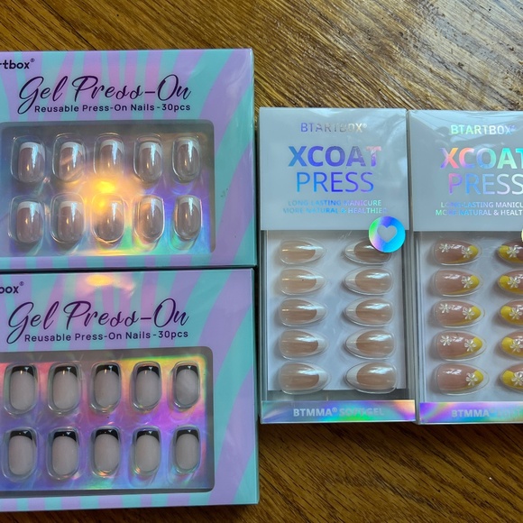 NWT 💅 4 boxes French manicure press on faux nails in gorgeous colors - Picture 1 of 6